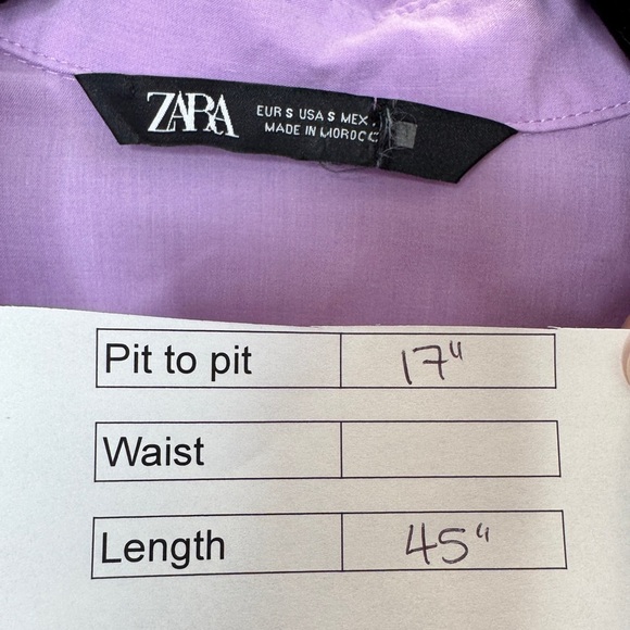 Zara Shirred Waist Midi Dress Lilac - Picture 12 of 12